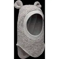 Huttelihut Balaklava - Ull/Bomull - Dubbel - Plys - Medium+ Grey - - 1-2 år (80-92) - Balaklava - Dubbel