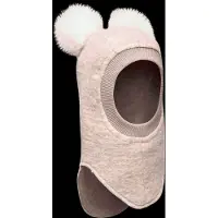 Huttelihut Balaklava - Ull/Bomull - Dubbel - BIG Bear - Sand Mig - - 0-1 år (50-80) - Balaklava - Dubbel
