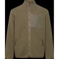 Knowledge cotton apparel - Loose Fit Zip Fleece Burned Olive för UnisexUll - Storlek S - Khaki