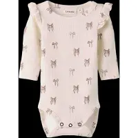 Name it Lil' Atelier Body l/ä - Rib - NbfGavo - Turtledove/Bow - - 1½ år (86) - Body L/Ä