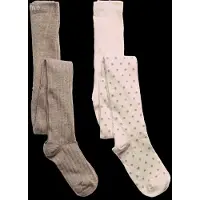 Minymo Strumpbyxor - 2-pack - Helt enkelt Taupe - - 68/74 - Strumpbyxor