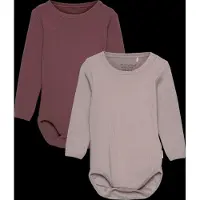 Minymo Bodies l/ä - 2-pack - Violet Ice - - 56 - Body L/Ä