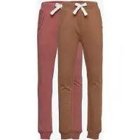 Minymo Sweatpants - 2-pack - Kanjon Rose/Brun - - 7 år (122) - Sweatpants