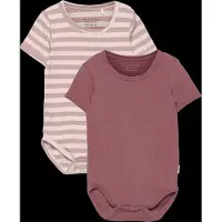 Minymo Bodies k/ä - 2-pack - Violet Ice - - 56 - Body K/Ä