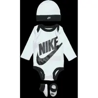 Nike Kids Gåvoset - Tofflor/Mössa/Body l/ä - Futura - Vit m. Svart - - 0-6 mån - Body L/Ä