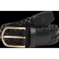 Tommy Hilfiger Rounded Buckle Casual Woven Leather Belt