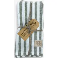 Fyrklövern Lovely Linen Misty servett 42 x 42 cm 4-pack, Edge Jeep Green