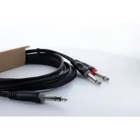 Cordial 14877 Teleplugg Audio Y-adapter [1x Teleplugg 6,3 mm (stereo) - 2x Teleplugg: 6,3 mm (mono)] 1.50 m Svart PVC-mantel, Tvillingkabel