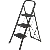 Toolcraft TO-10398471 Stål Fällbar stege hopfällbar, Montering utan verktyg Arbetshöjd (max.): 2.7 m Svart EN 14183