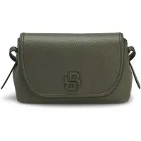 BOSS Grained faux-leather crossbody bag with Double B monogram