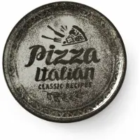 Duralex Receptkollektion svarta pizzaplåttallrikar i porslin, Ø 31 cm – set med 6 st