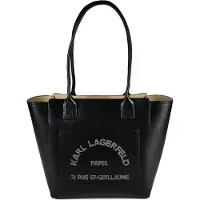 Karl Lagerfeld för kvinnor. B3W30096 Svart Medium Daily-väska (OSFA), Casual, Hud