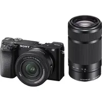 Sony Hybridkamera - - Alpha A6100 - Svart - Objektiv 16-50 mm - Objektiv 55-210 mm