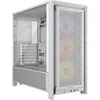 Corsair FRAME 4000D RS ARGB - Midi-torn spel - utökad ATX - genomskinlig sidopanel (härdat glas) - ingen strömförsörjning (ATX) - vit - USB/ljud