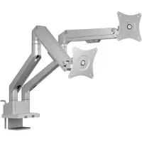 Icy Box IB-MS524-T, Monitorständer mit Tischhalterung für zwei Monitore bis 32 (81 cm) Monitor bordsfäste 2 Skärm(ar) 81,3 cm (32) Silver