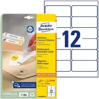 Avery Etiketter, L4743REV-25, 99,1 x 42,3 mm, 12 pr. ark, 30 ark