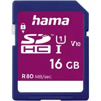 Hama Memory Card SDHC 16GB Class 10 UI V10 80MB/s
