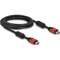DeLOCK HDMI Anslutningskabel HDMI-A-kontakt, HDMI-A-kontakt 3.00 m Röd/Svart 57903 guldpläterad kontakt, med ferritkärna HDMI-kabel