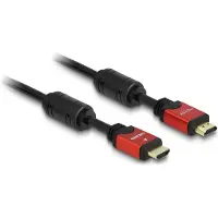 DeLOCK HDMI Anslutningskabel HDMI-A-kontakt, HDMI-A-kontakt 5.00 m Röd/Svart 84335 guldpläterad kontakt, med ferritkärna HDMI-kabel