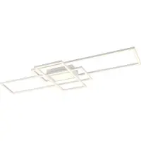 TRIO Lighting LED taklampa Irvine, dimbar, Vitt / opal, Vardagsrum / matsal, Metall, Modern, LED-taklampa