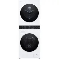 LG 12 kg / 10 kg WashTower(Vit) - Energiklass C, Steam, TurboWash360, AI DD, Dual Inverter Heatpump - WT1210WWF