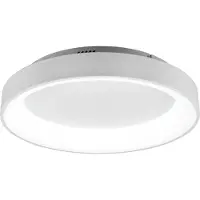TRIO Lighting LED taklampa Girona, dimbar, Vitt / opal, Vardagsrum / matsal, Metall, Modern, LED-taklampa