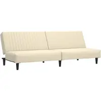 vidaXL Bäddsoffa 2-sits gräddvit sammet