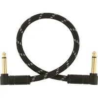 Fender Deluxe 1 Fots Vinklad Instrumentkabel Black Tweed