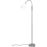 TRIO Leuchten Golvlampa Tommy, Aluminium / grå / zink, Vardagsrum / matsal, Textil / tyger / siden, Modern, Golvlampa