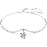 Swarovski Halsband blå / orange / rosa / silver