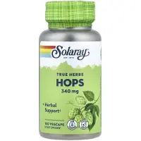 Solaray True Herbs, Humle, 340 mg, 100 vegetabiliska kapslar