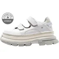Art för kvinnor. 116441170003_017 Core 2 läderskor vit (42), Ekopiel, 3 till 5 cm, Kardborreband, Casual