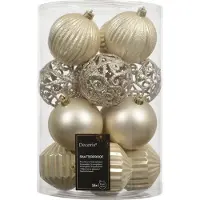 Décoris dekorationsset till julgran, 8 cm, pärlemor, 16 st