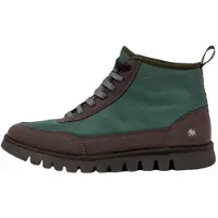 Art unisex. 1158511UM003_0G3 Ankelstövlar i grönt läder (43), Hud, Karta, 1 till 3 cm, Nyckelband, Casual