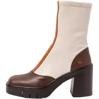 Art för kvinnor. 1197311X8003_0MU Ankelstövlar i läder 1973 vit (41), Hud, Beige, 8 till 10 cm, Zip, Casual