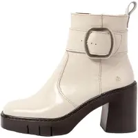 Art för kvinnor. 1197911ZZ003_020 1979 ankelstövlar i beige läder (40), Hud, 8 till 10 cm, Zip, Casual