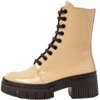 Art för kvinnor. 1137514KH003_082 Ankelstövlar i läder 1375 York beige (36), Hud, 3 till 5 cm, Zip, Casual
