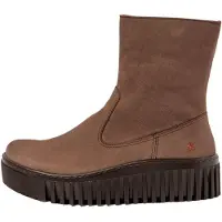 Art för kvinnor. 115311412003_012 Ankelstövlar i läder 1531 brun (42), Hud, 8 till 10 cm, Zip, Casual