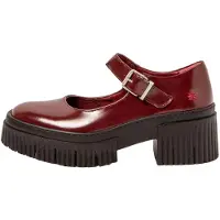 Art för kvinnor. 113731367003_008 Läderskor 1373 York burgundy (36), Hud, 5 till 8 cm, Spänne, Casual, Klassisk, Bordeaux