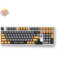 MCHOSE x Unbox Therapy - UT98 Silent Peach V3 (Retro Therapy) - Gaming Tangentbord - Engelska (US) - Vit