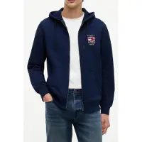 Tommy Hilfiger Flag Embroidery French Terry Zip Thru Hoody