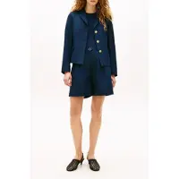 Tommy Hilfiger för kvinnor. WW0WW49335 Smalt skuren blazer med guldfärgade knappar i marinblå färg (36), Casual, Polyester, Marino