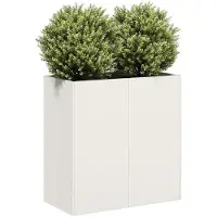 vidaXL Planteringskärl vit 80x40x80 cm kallvalsat stål