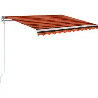 vidaXL Automatisk markis med vindsensor & LED 350x250 cm orange/brun