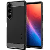 Spigen Rugged Armor - Baksidesskydd för mobiltelefon - termoplastisk polyuretan (TPU) - mattsvart