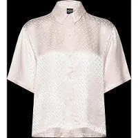 BOSS Pyjama shirt in satin with monogram jacquard