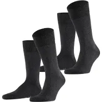 Falke Happy Strumpor 2-pack Melange Antracit Grå Storlek