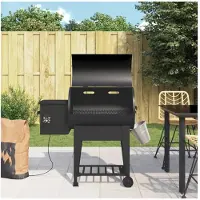 vidaXL Pelletsgrill med bottenhylla Svart 94 cm Järn, Grill, Träpelletsgrill, Träpelletsrökare, 360068