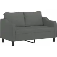 vidaXL Soffa 2-sits mörkgrå 140 cm tyg