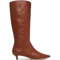 Ralph Lauren för kvinnor. 802P15725002 Höga Francesca-stövlar i brunt kalvskinn (38), Hud, 3 till 5 cm, Zip, Casual